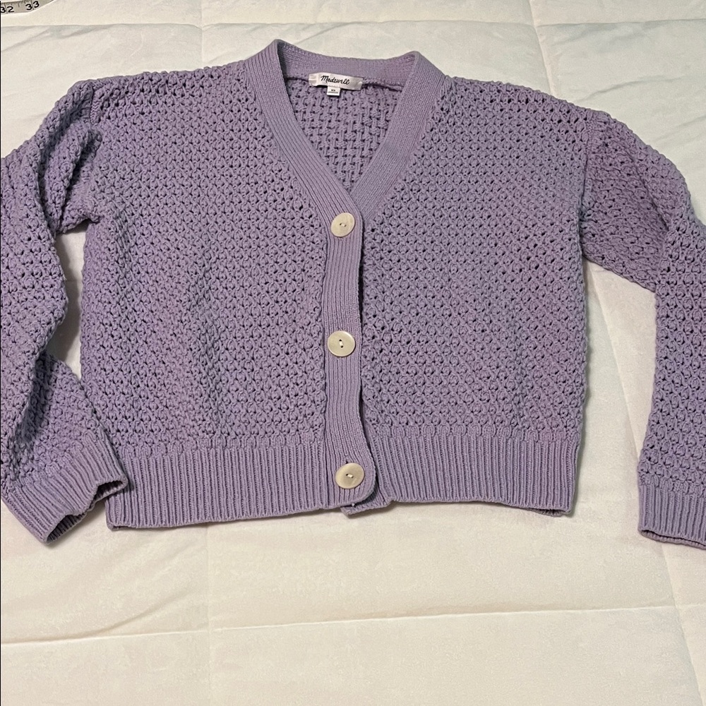 Madewell Lilac Knit Cardigan